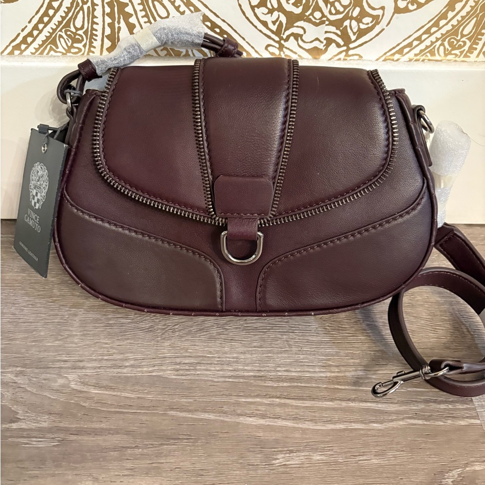 Free shipping- Vince Camuto Deep Burgundy Crossbody Bag